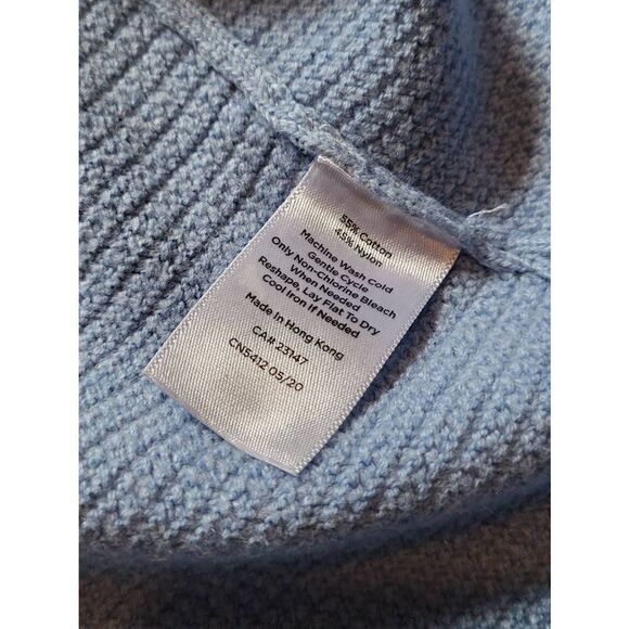 Talbots Textured Open Front Sweater Jacket Cardigan Blue Women's XS - Picture 4 of 6